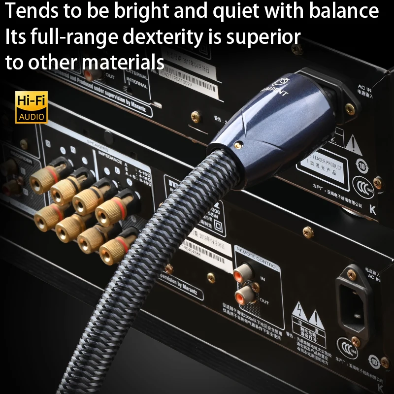 HiFi Power Cable for CD Amplifier Power Filter Square OCC US/EU/AU Vseries Connecter Noise-free Power Cord