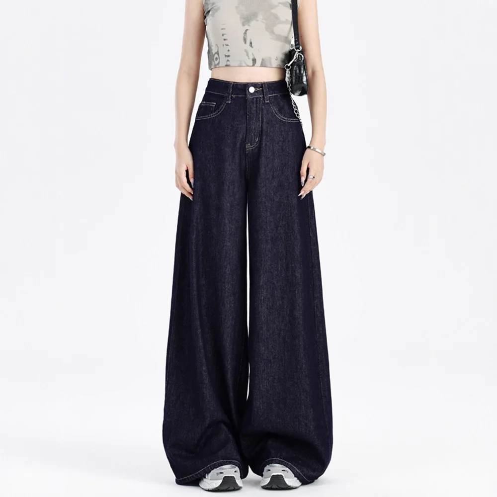

Y2K Loose Wide Leg Jeans Women American Spring Autumn Drape Lazy Casual Floor Length Straight Leg Pants