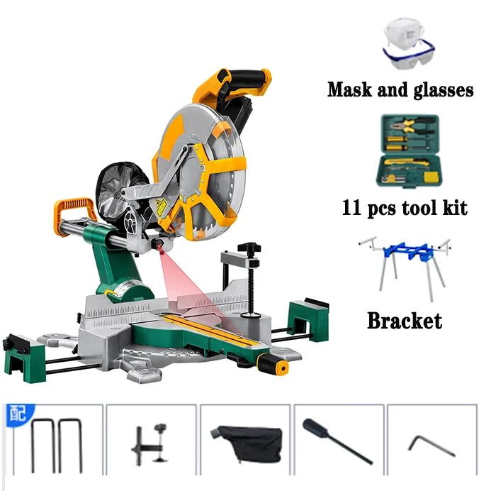 

7 Inch 1500w Drawbar Miter Saw Home 45 Degree High Precision Woodworking Cutting Machine All Copper Equipment