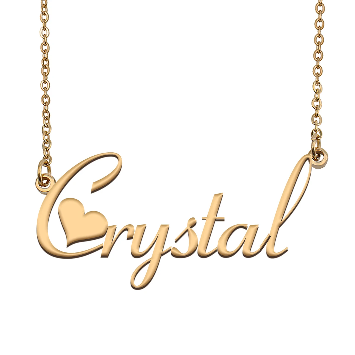 

Crystal Name Necklace Personalised Stainless Steel for Women Gold Plated Alphabet Letter Pendant Jewelry Friends Gift