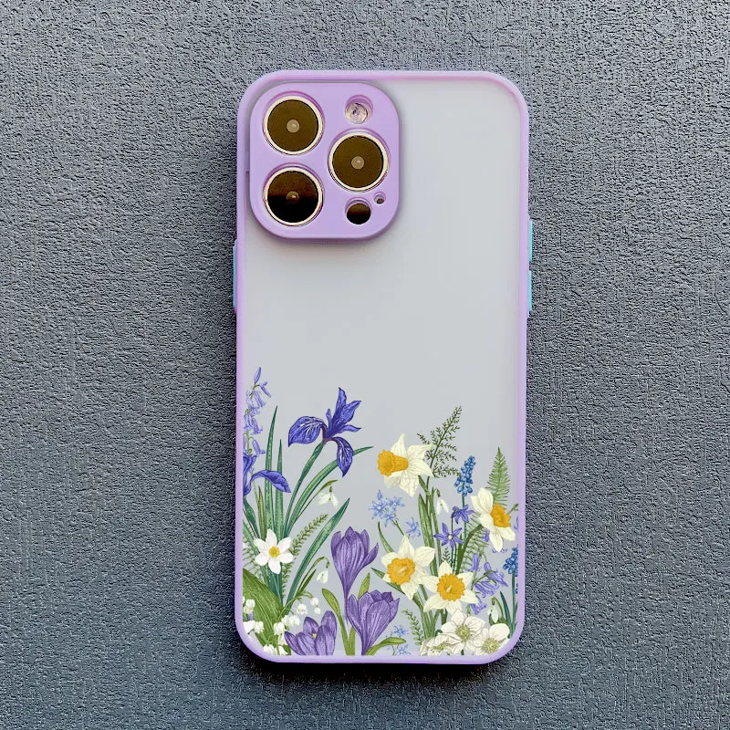 INS Malerei Blume Telefon Fällen Für iPhone 11 Fall iPhone 17 16 13 12 15 14 Pro Max Mini 14 15 16 Plus XS X XR Stoßfest Abdeckungen – Detail 2