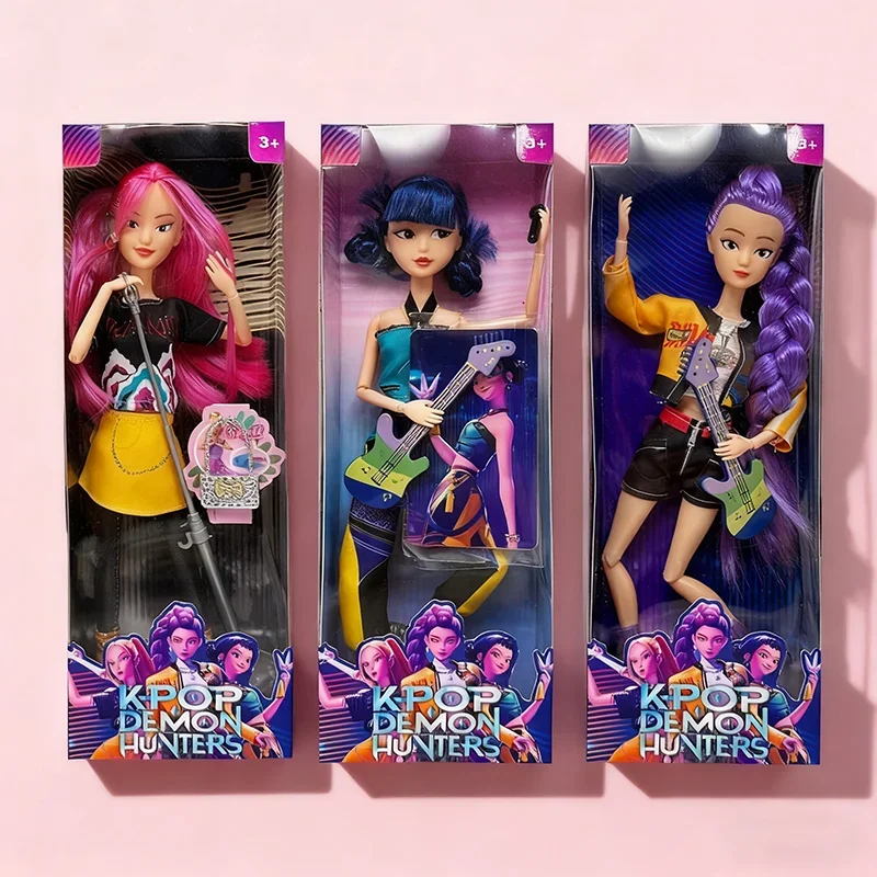Quente kpop demon hunters 3 na moda nova figura de ação brinquedo conjunto derpys tigre rumi mira zoey buceta boneca para presente natal