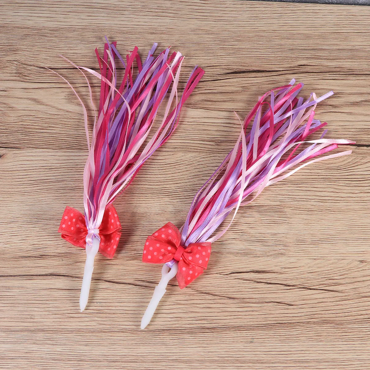 

2 Pairs Bike Streamers Kids Bicycle Accessories Pink Handlebar Tassels Tricycle Decorations Plastic Durable Non Toxic Easy
