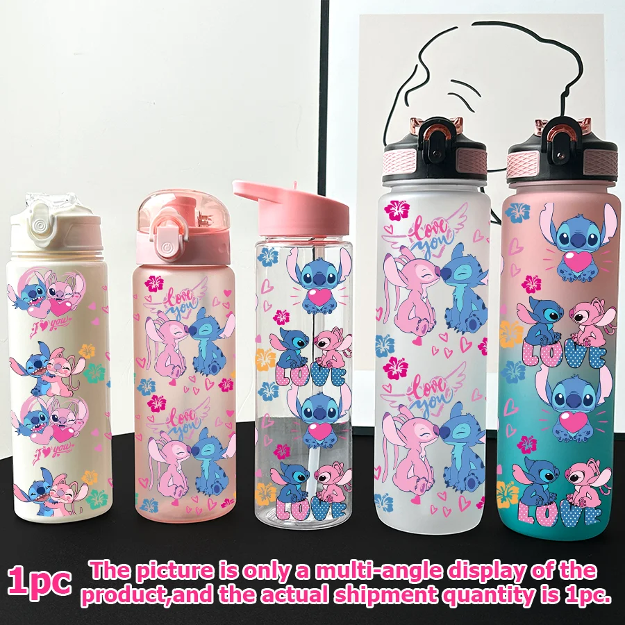 

1 шт. Disney, вышивка, ангел с принтом 23-32 унций, многопластиковая бутылка для воды, портативная спортивная чашка для воды, подарок на день рождения