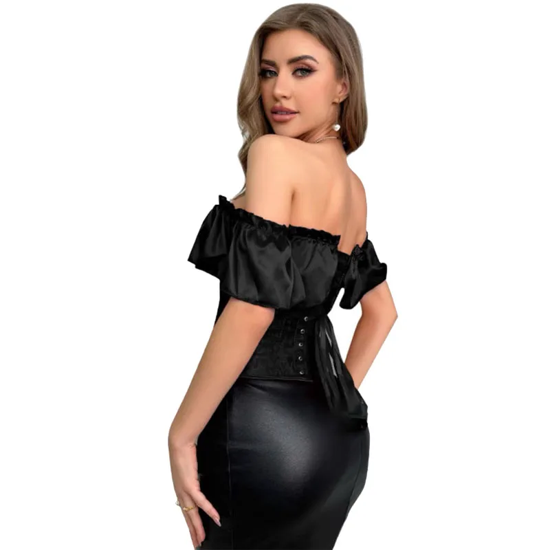 Shendifok Women Lace Sexy Floral Boned Corset Overbust Body Shaper Bustier Lingerie Shaper Tops Corsets Top