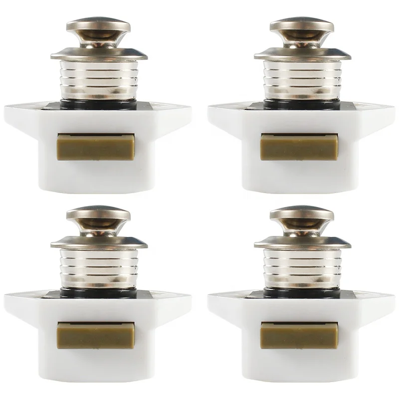 OEM Campervan مقطورة متنقل أجزاء قطع حجم 20 مللي متر سبائك الزنك مفتاح متنقل متنقل قارب يخت الأبيض قفل دفع صغير