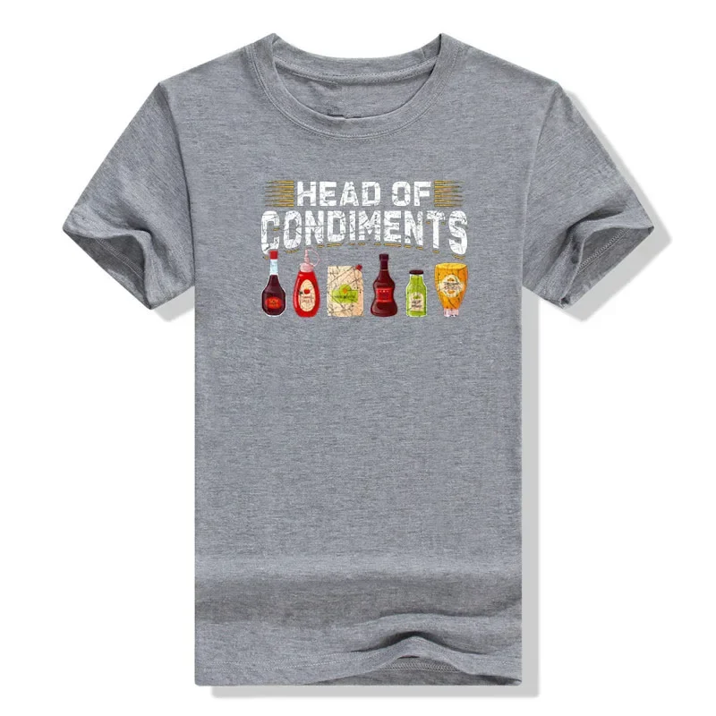 Head of Condiments Barbecue T-Shirt Funny Bbq Lover Graphic Tee Tops Cooking Method Design Women Men Clothing Kitchen Outfit