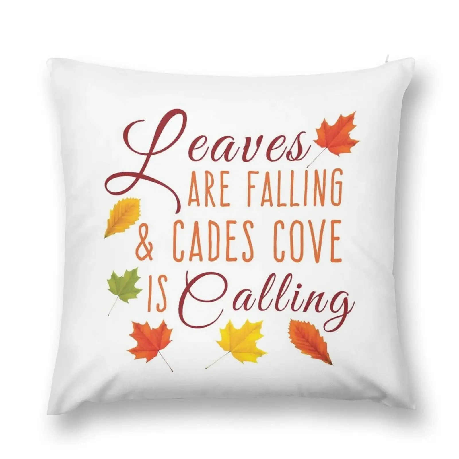 Leaves are Falling and Cades Cove is Calling Great Smoky Mountains Throw Pillow Decorative Pillow Covers For Sofa pillow