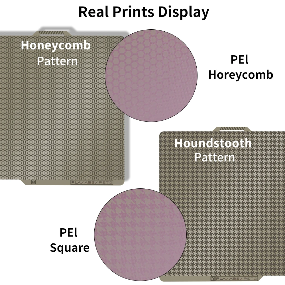 The Latest Version Build Plate for Bambu X1/P1 A1 mini Creality K1 Honeycomb PEI and Houndstooth PEl Double Printing Steel Sheet