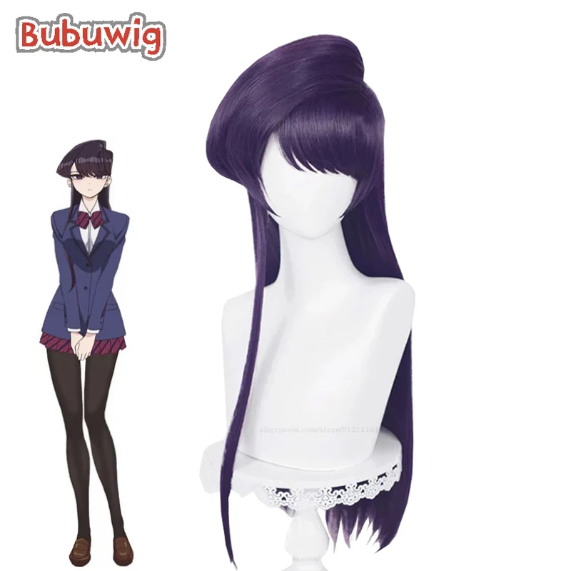 

Bubuwig Synthetic Hair Komi-san Wa Comyushou Desu Komi Shoko Cosplay Wig 80cm Long Straight Purple Party Wigs Heat Resistant