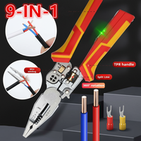 2025NEW tool 9 In 1 Wire Stripper Steel Electrician Cable Multi Wire Crimping Winding Cutter Pliers Splitting Clamper Tool Fun