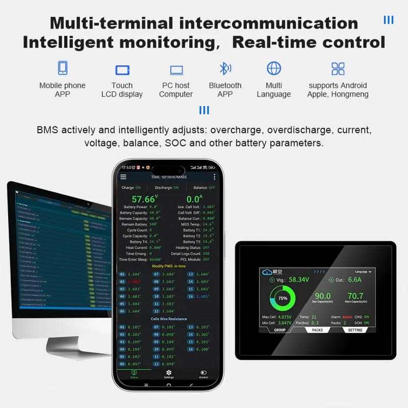 JKBMS JIKONG تيار المعادلة النشط 1A/2A 16S 48V 100A 150A 200A 300A NCM LFP lifepo4 بطارية ليثيوم أيون bms #3