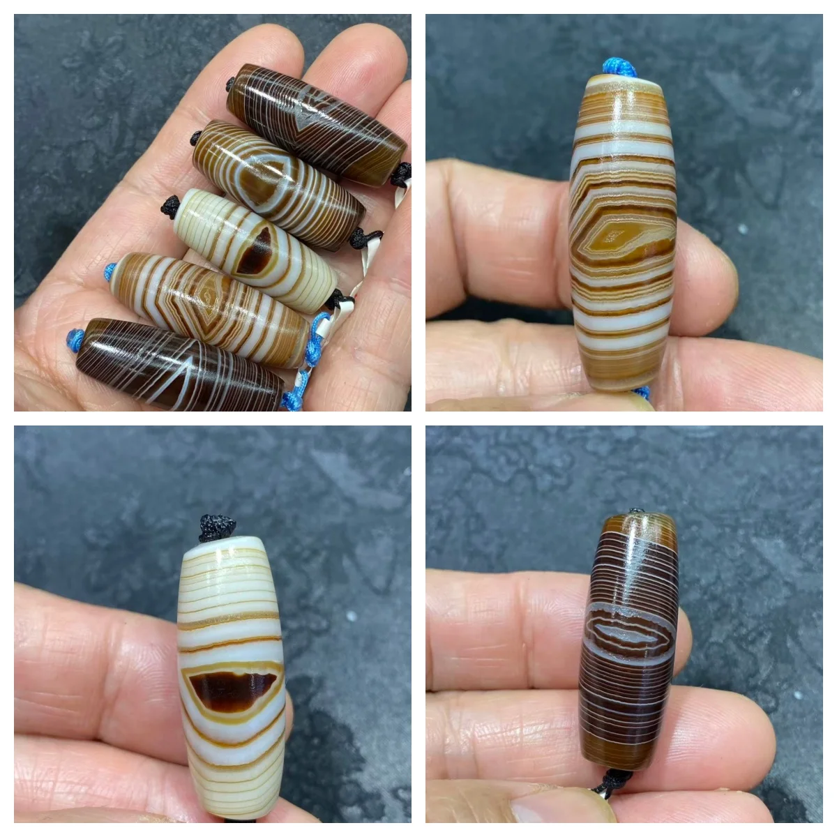 1pcs/lot Brown-eyed twisted agate Dzi bead with weathered patina antique-style handcrafted bead 35-40mm loose beads wholesale