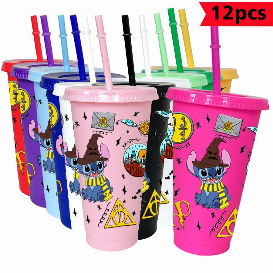 

12 шт./лот Disney Stitch Magic 26 унций цветной пластиковый стакан для дня рождения, посуда для напитков, кружка для сока, кофе