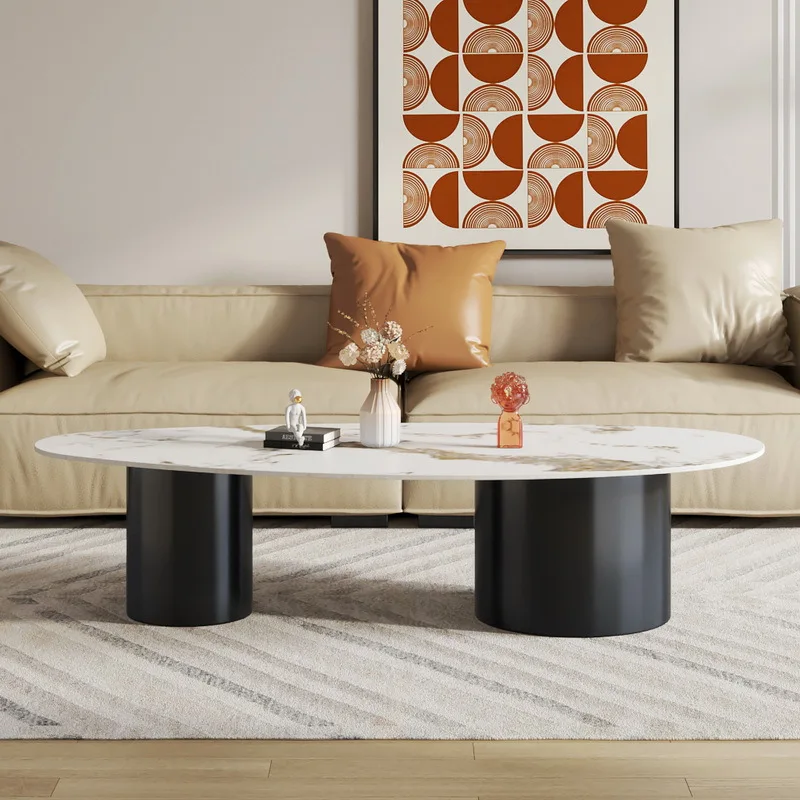 Pandora-shaped rock slab coffee table, Nordic simple special-shaped living room light luxury home creative water drop tea table