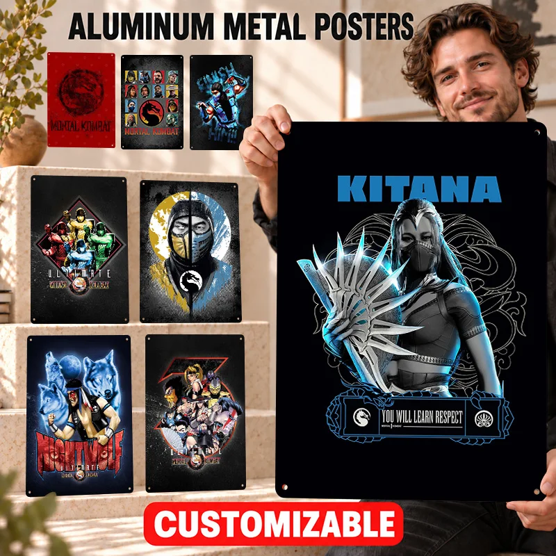 MMortal Kombat Game Aluminum Posters Personalized Metal Sign Action Inspired Design Wall Art For Man Cave Gaming Enthusiast Gift