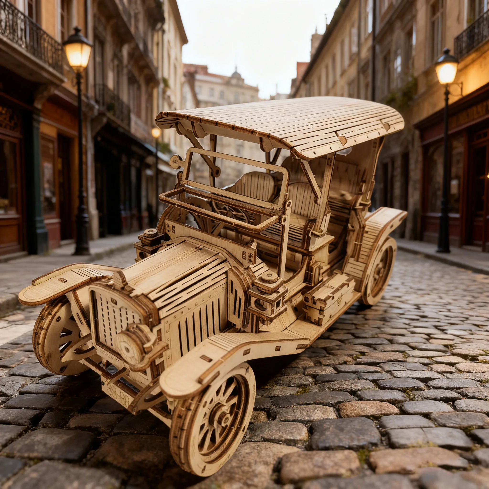 DIY Vintage Classic Car Model Kit 3D Puzzle Construction Fun Set Wooden Building Blocks New Year Gift Birthday Gift