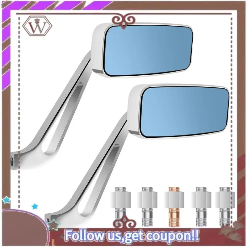 A57E-Motorcycle Rearview Mirrors Chrome 8/10Mm For Honda Suzuki Yamaha