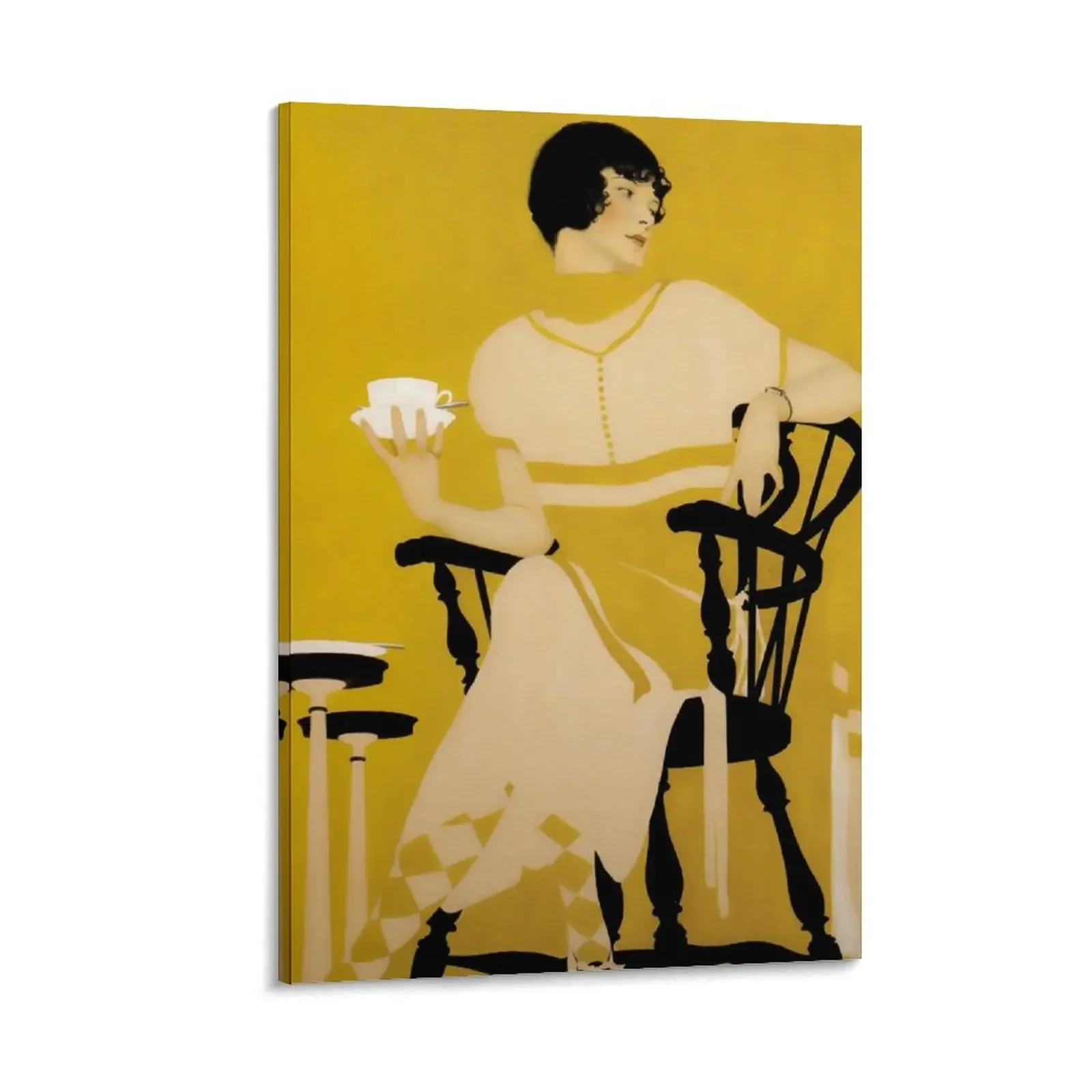

Coles Phillips ‘Fadeaway Girl’ Dinnerware Ad “A Cup Of Tea” Canvas Painting modern home decoration