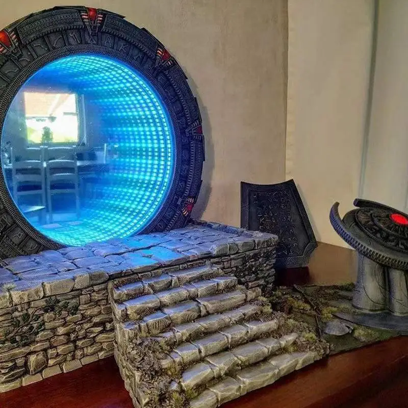 Star Gate Light Mirror Time Tunnel Luminous Star Gate Props Fantastic Atlantis Universe Collectable Sculpture Model Gift