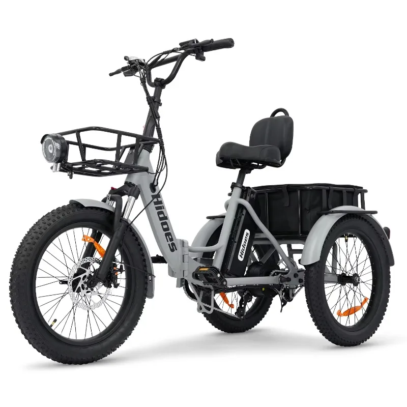 2026 Adult Hidoes T2 Tricycle Three-wheeled Passenger Tricycles Electric Assist Pedal Cargo Bike 7 speed Electric Trike Far