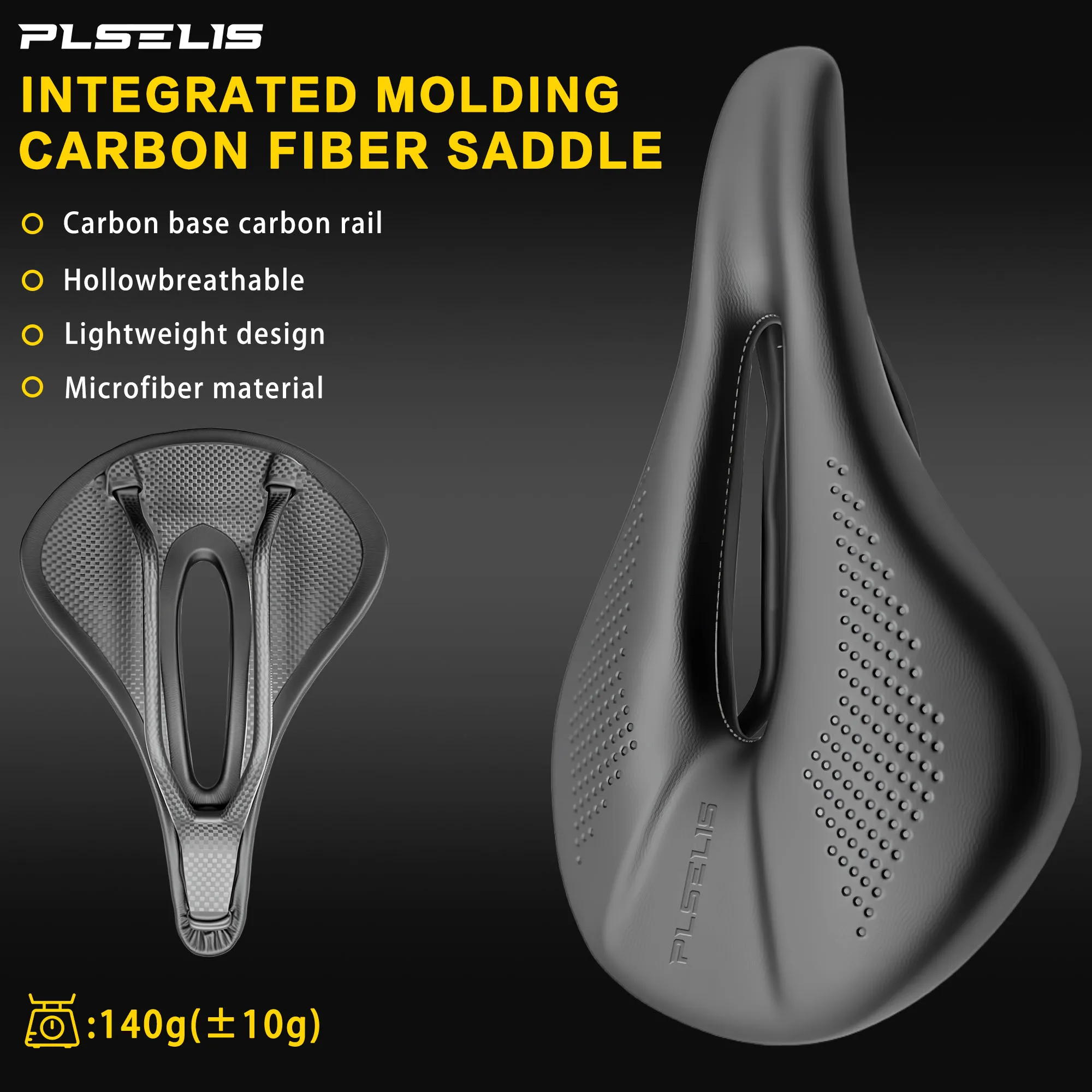 

plselis Lightweight Carbon Fiber Bottom Shell 140g Ergonomic Airfoil Design for Road Bikes Specialized Cycling Aerodynamic