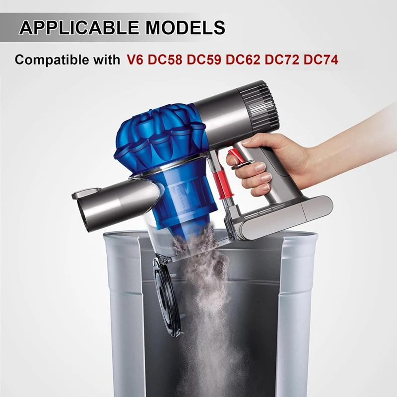 سلة غبار القمامة لدايسون V6 DC58 DC59 DC62 DC74 علبة مكنسة كهربائية صندوق الغبار مع مرشحات V6 رقم الجزء. 965660 -01