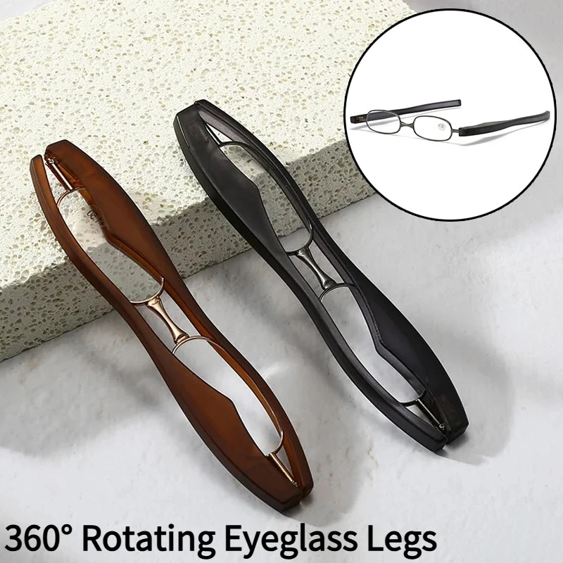 360 ° Rotierende, faltbare und tragbare Lesebrille, ultraleichte Lesebrille für Menschen mittleren Alters und ältere Menschen, 1,0 bis 4,0