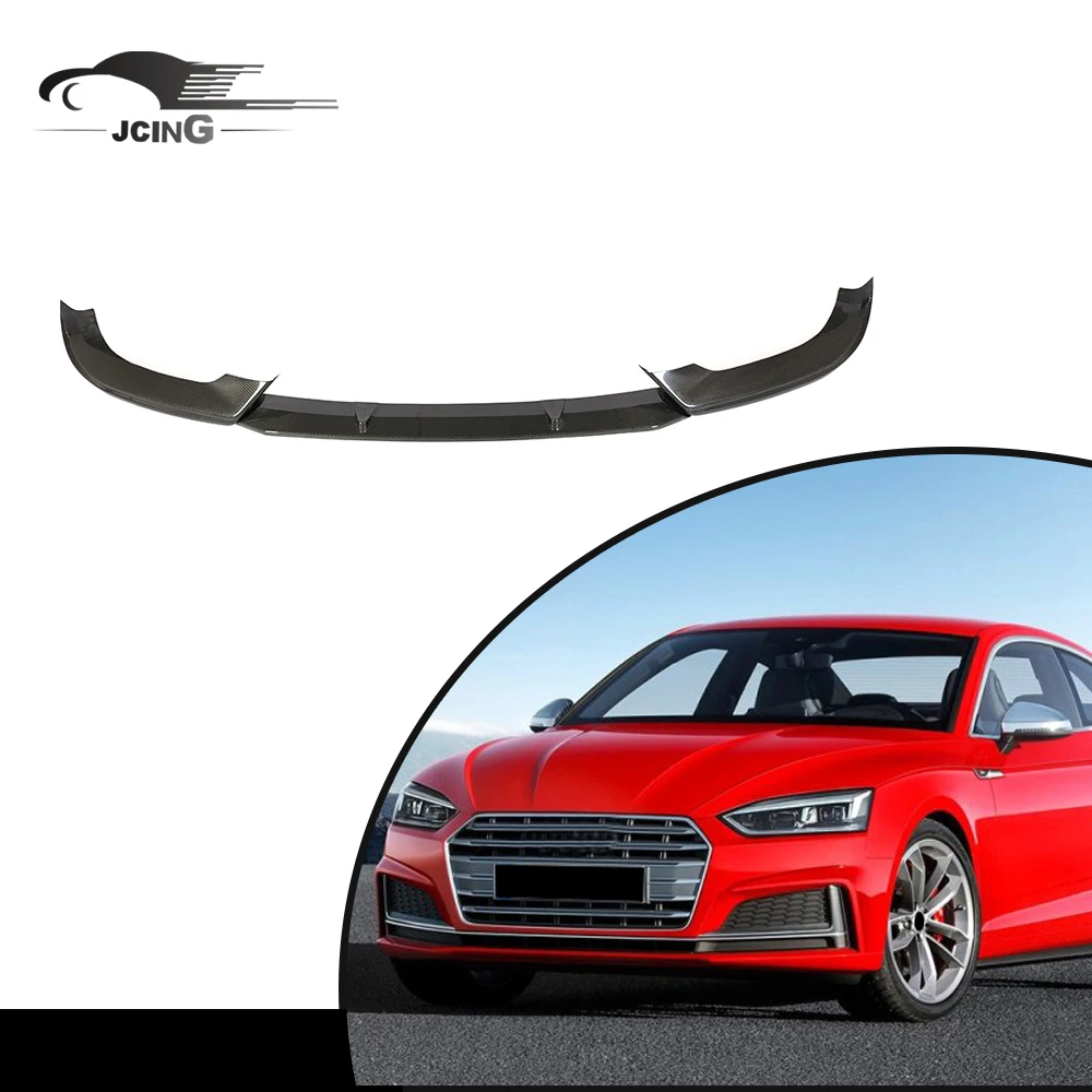 3pcs/set Auto carbon fiber car front lip splittlers for  A5-Sline S5 Sedan Sportback 2017 2018