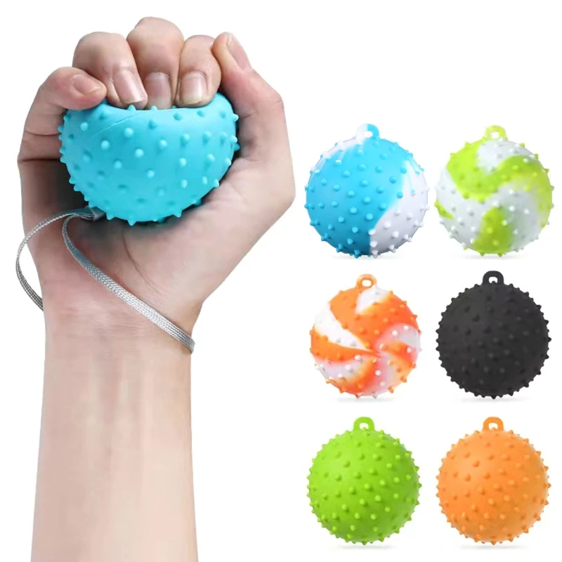 Finger Hand Grip Massage Ball, Massager Roller Spiky Ball, Soft & Comfortable for Stress Relief, Rehabilitation Exercise