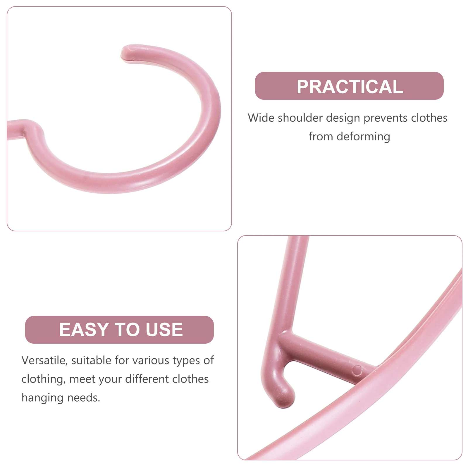 

10Pcs Plastic Wide Shoulder Coat Hangers Traceless Nonslip Clothes Hangers Space Saving Household Hanging Rack