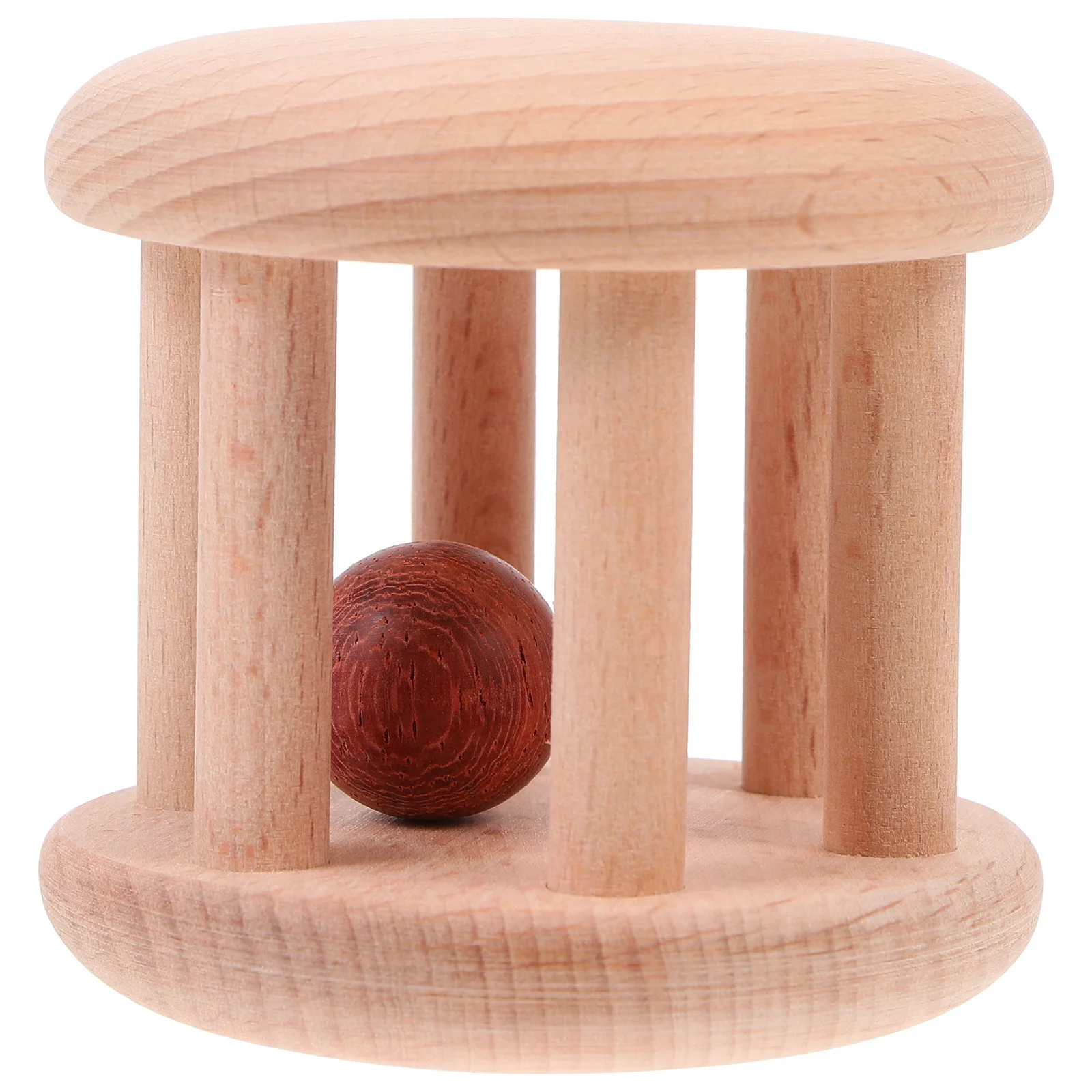 جرس يدوي خشبي للأطفال، لعبة خشخيشة إبداعية تعليمية مبكرة، تطوير الرضع، التنسيق بين اليد والعين، خشخيشة خشبية طبيعية #4