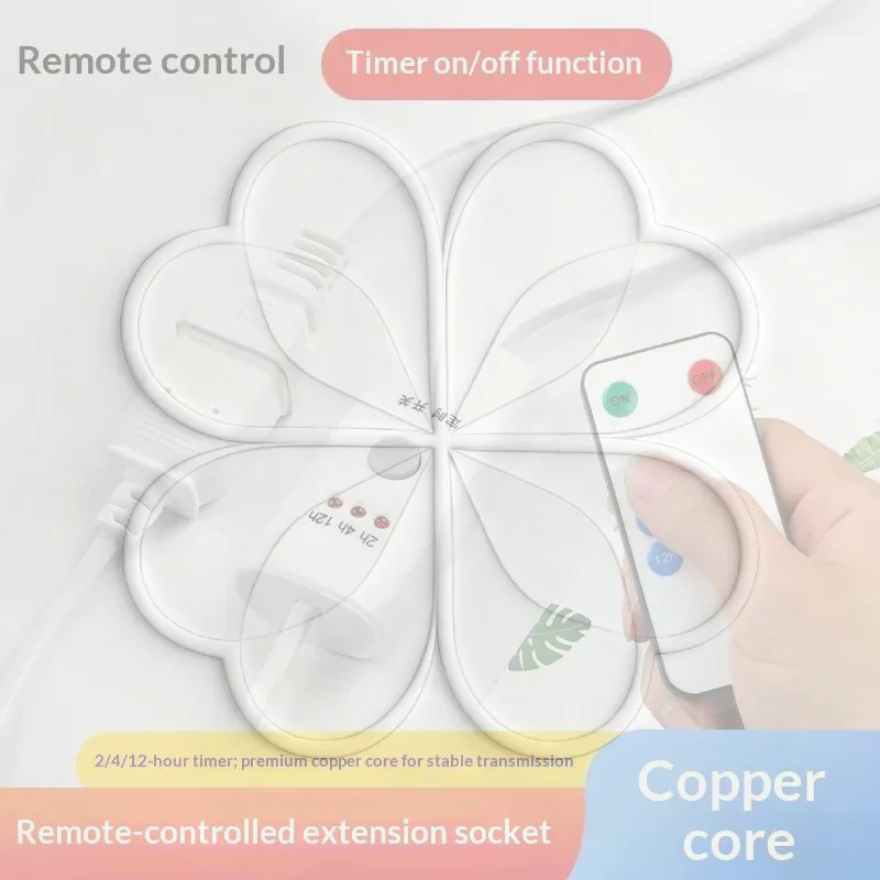 Two Prong Power Extension Cord 3C Certified with Timing Function Thick Flexible Core for Indoor Daily Use