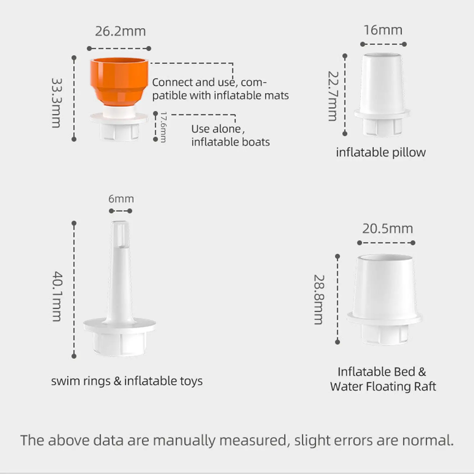 

Portable Mini Air Pump with 4 Nozzles for Inflatables Vacuum Bags, Pool Floats, Swimming Rings