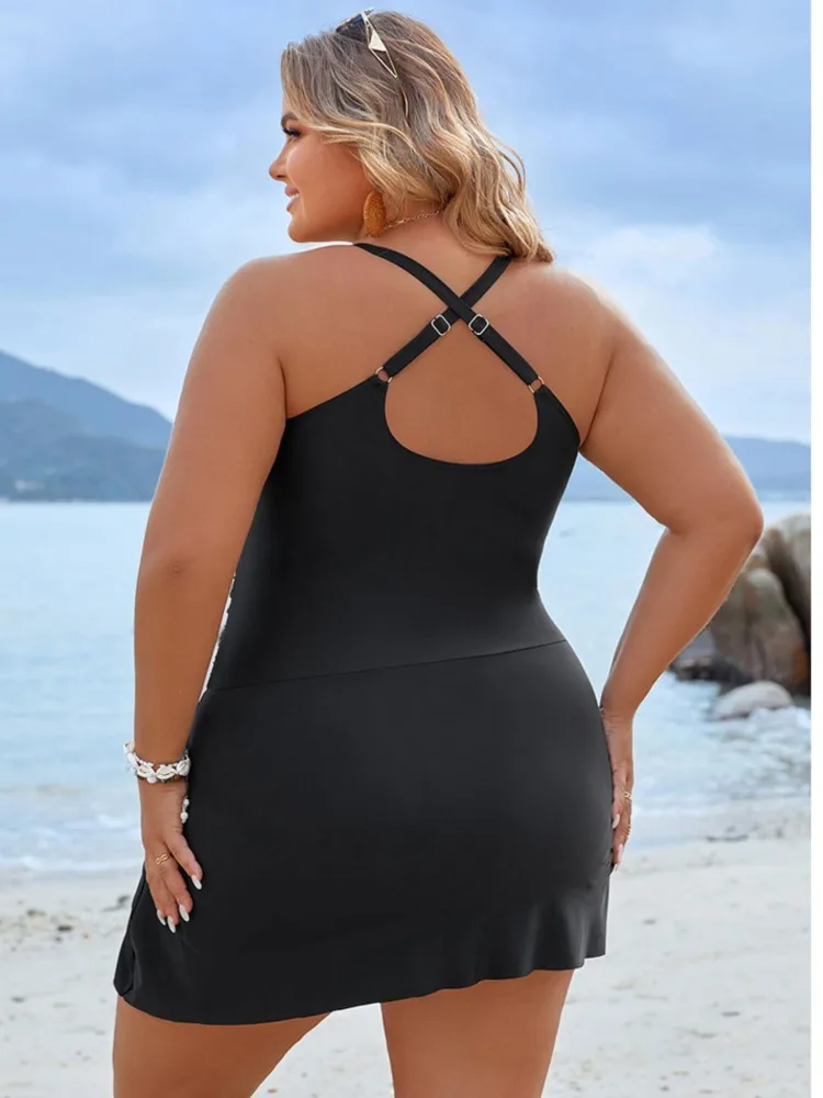 One Piece Plus Size High Waist Bikini Women Push Up Large Size Swimsuit Summer Mujer Big Size Tummy Control Swimwear Bikini Sets