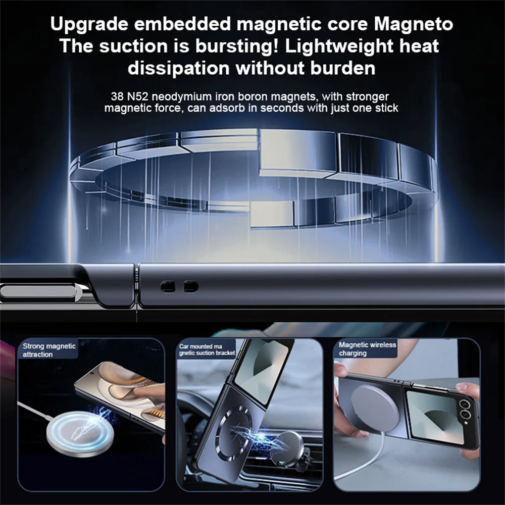 حافظة هاتف مغناطيسية فاخرة لهاتف Magsafe Matte Frosted AG لهاتف سامسونج Z Flip 7 FE 6 5 zflip 4 3 غطاء حماية للشحن اللاسلكي #2