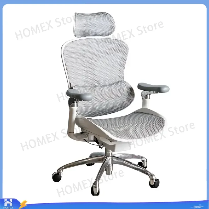 Ergonomic Office Chair Mesh High Back Computer Desk Chair with Adjustable Headrest Lumbar Support Metal Frame Swivel Tilt