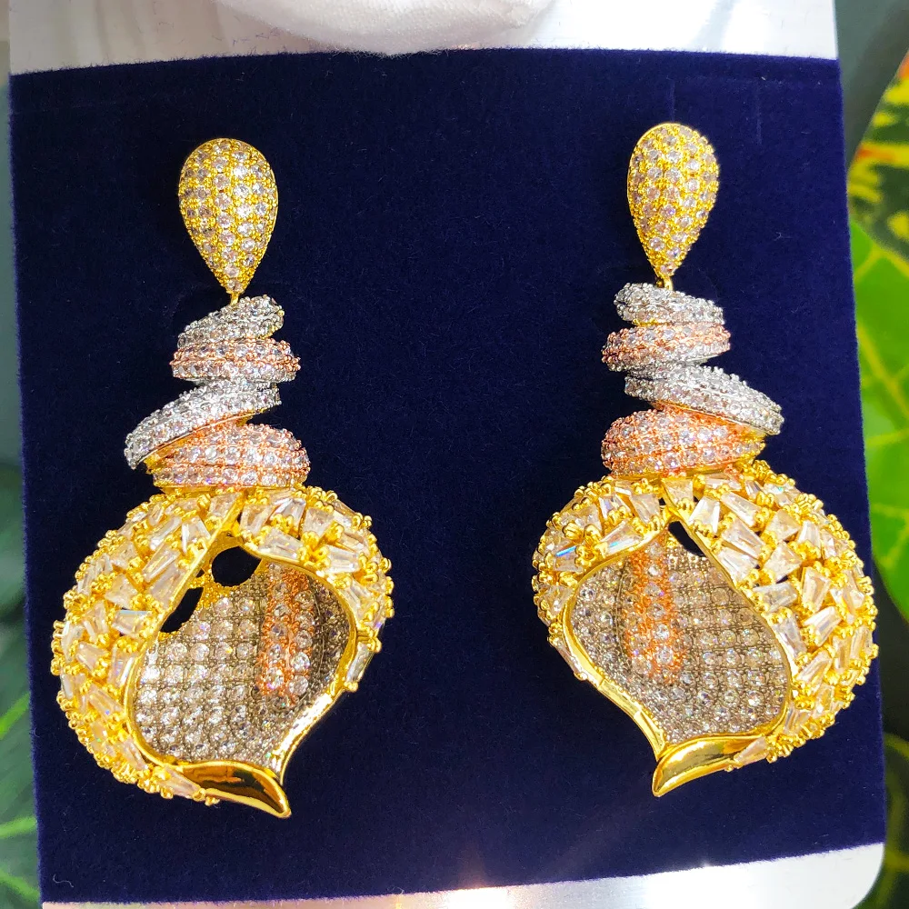 

Missvikki New Hot Charm Pendant Drop Earrings For Women Bridal Wedding Party Earrings Jewelry Luxury Geometric High Quality