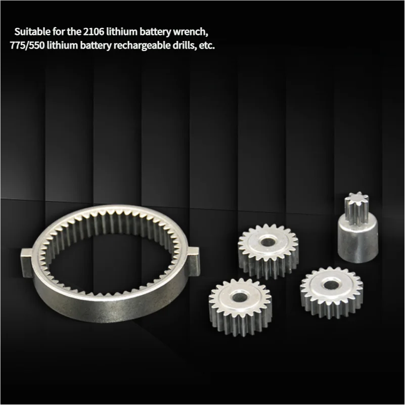 Juego de engranajes planetarios 5 en 1, taladro eléctrico, engranaje epicíclico 21T, anillo de engranaje 50T para llave alimentada por litio 2106, taladro eléctrico 775/550