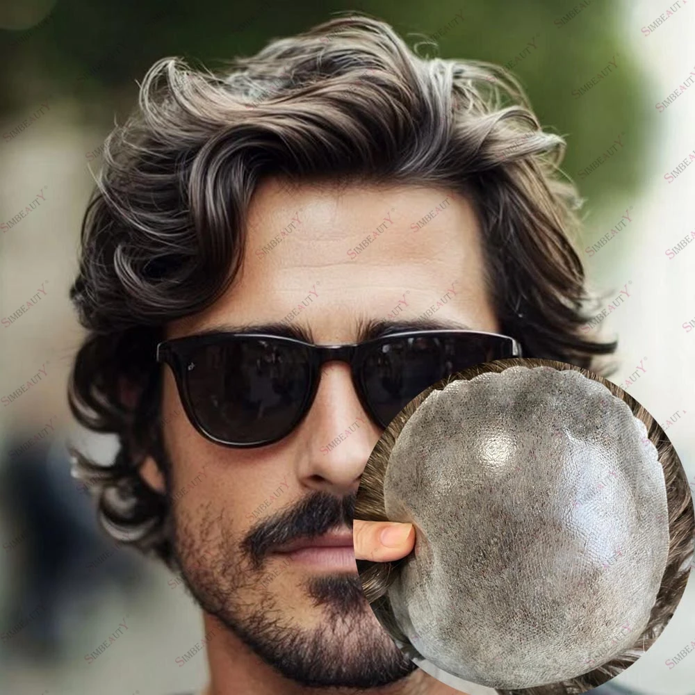 

Human Hair Natural Front Hairline Durable Skin Base 0.12mm Injected Men's Capillary Prosthesis Wholesale Hair Salon 30mm Wave