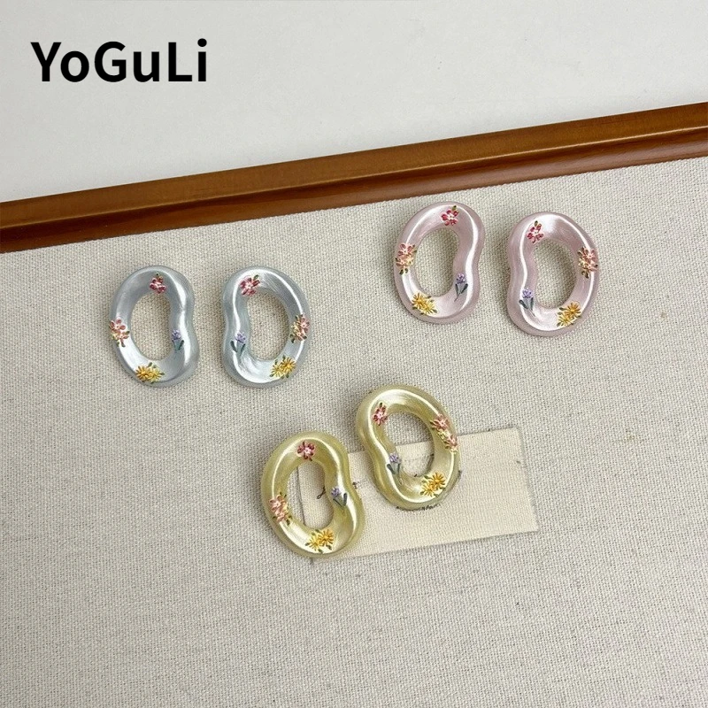 

Fashion Jewelry Elegant Temperament Metal Irregular Earrings For Women Female Gifts Simply Design Ear Accessories Hot Selling