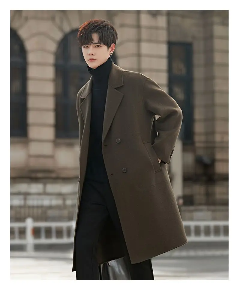 

Пальто из шерстяной смеси с золотыми пуговицами для мужчин: для романтических свиданий, парных образов, особых случаев, церемоний, элегантных и праздничных мероприятий, согревающее.