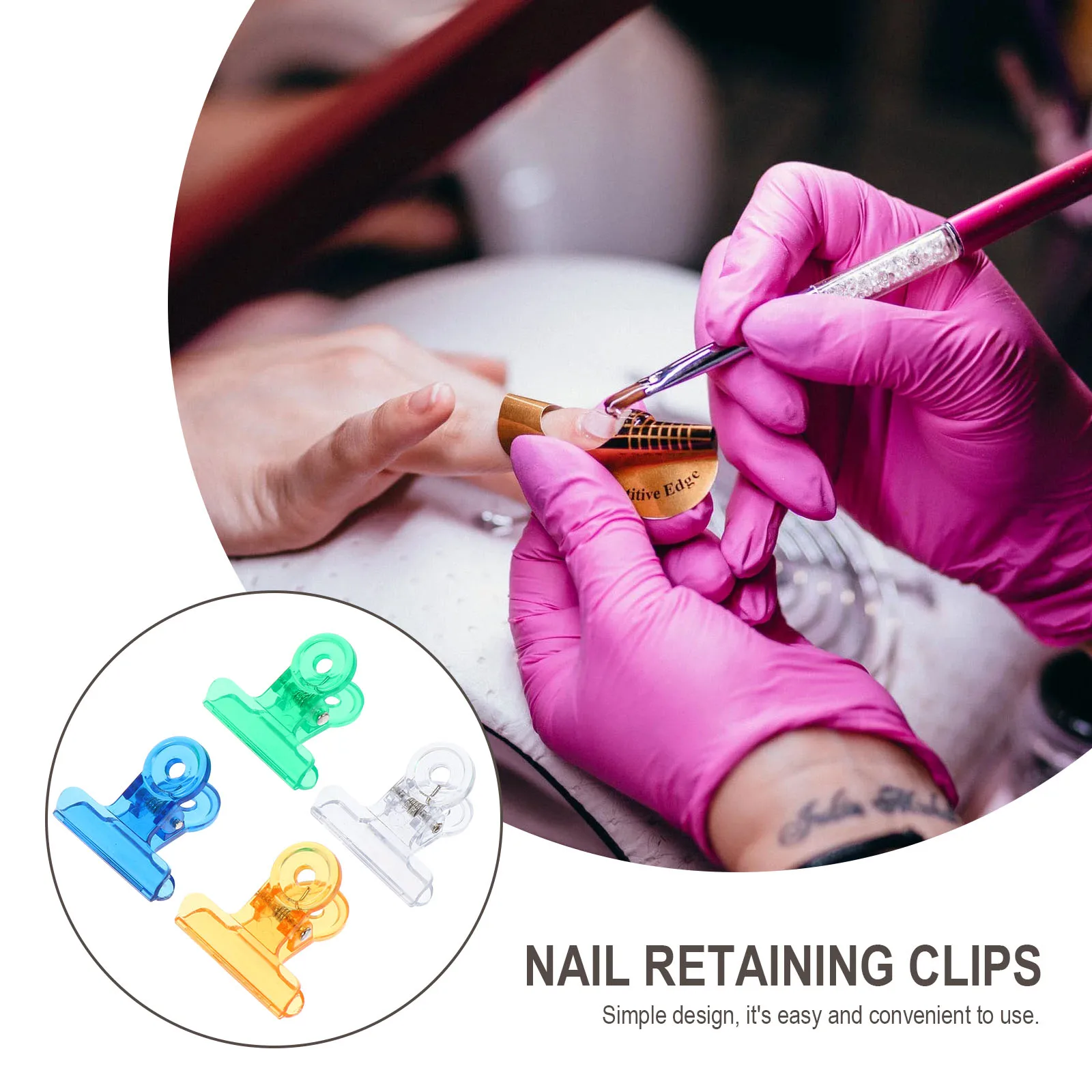 

20pcs Extension Clips Art Fixing Clamps Fake Fixing Tools Manicure Retaining Clips Nail Salon Accessories Light Weight Sturdy