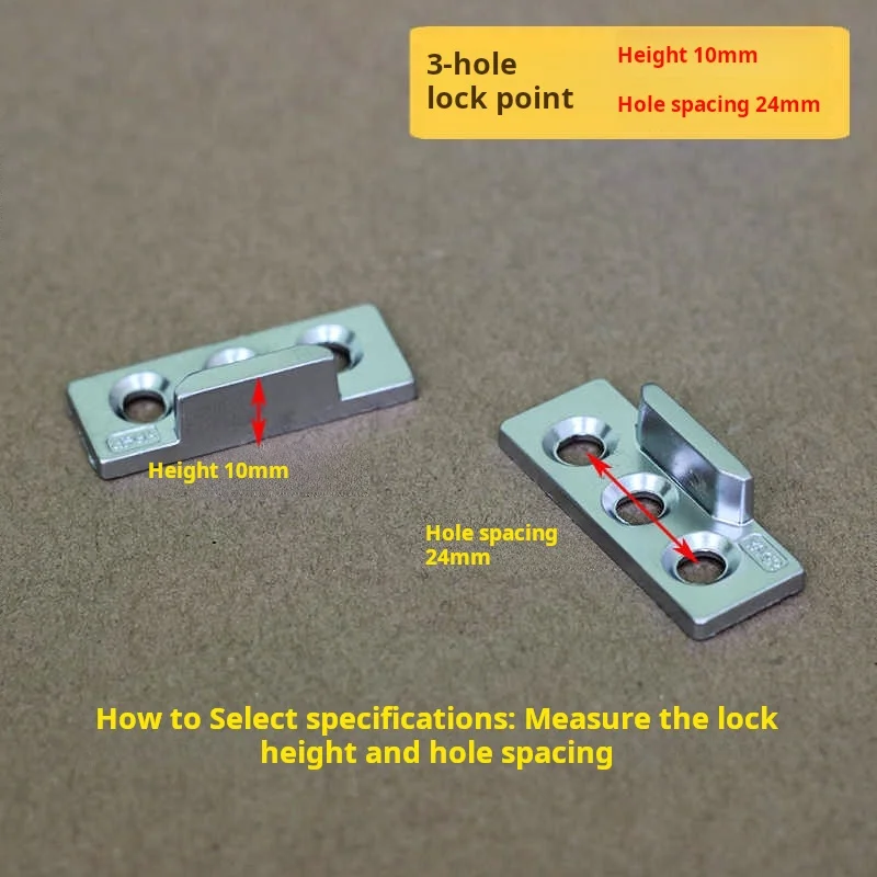 4PCS Aluminum Alloy Door Window Lock Point Connecting Rod Matching Lock Buckle Door Window Inner Outer Unlocking Points