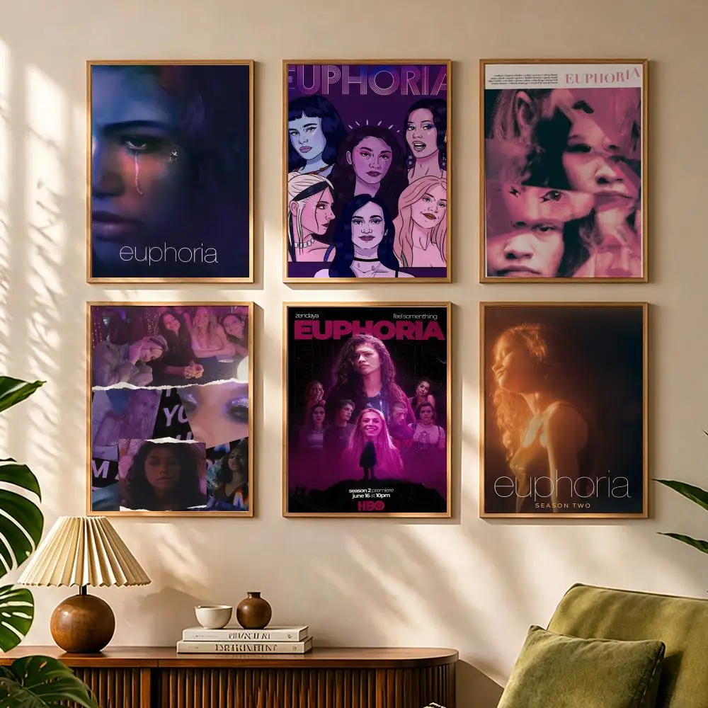 Affiche murale sur toile avec calligraphie inspirée de la série télévisée Euphoria, décoration esthétique pour le salon