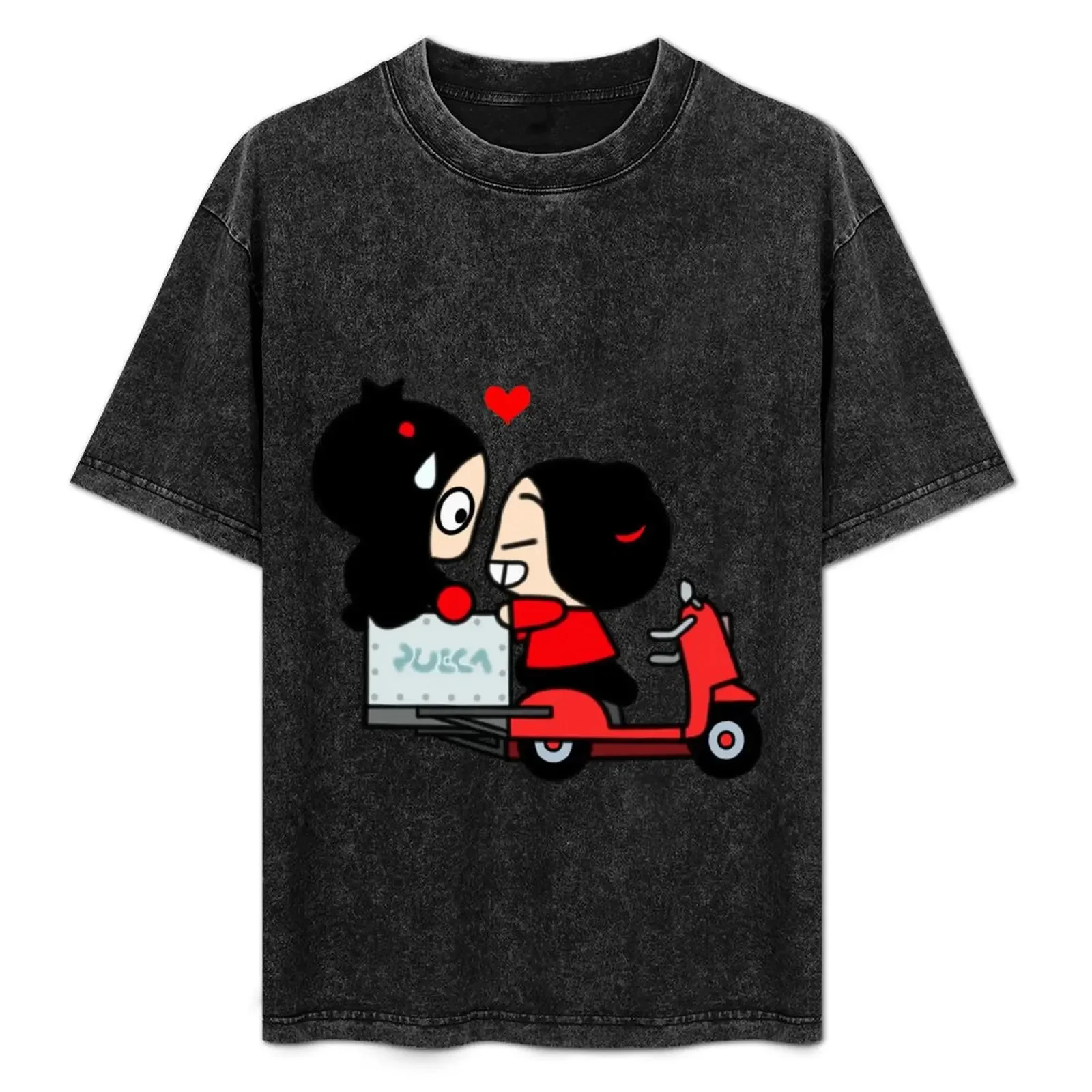 

Pucca X Garu (Scooter) T-Shirt plain oversizeds funny costumes new edition t shirts for men