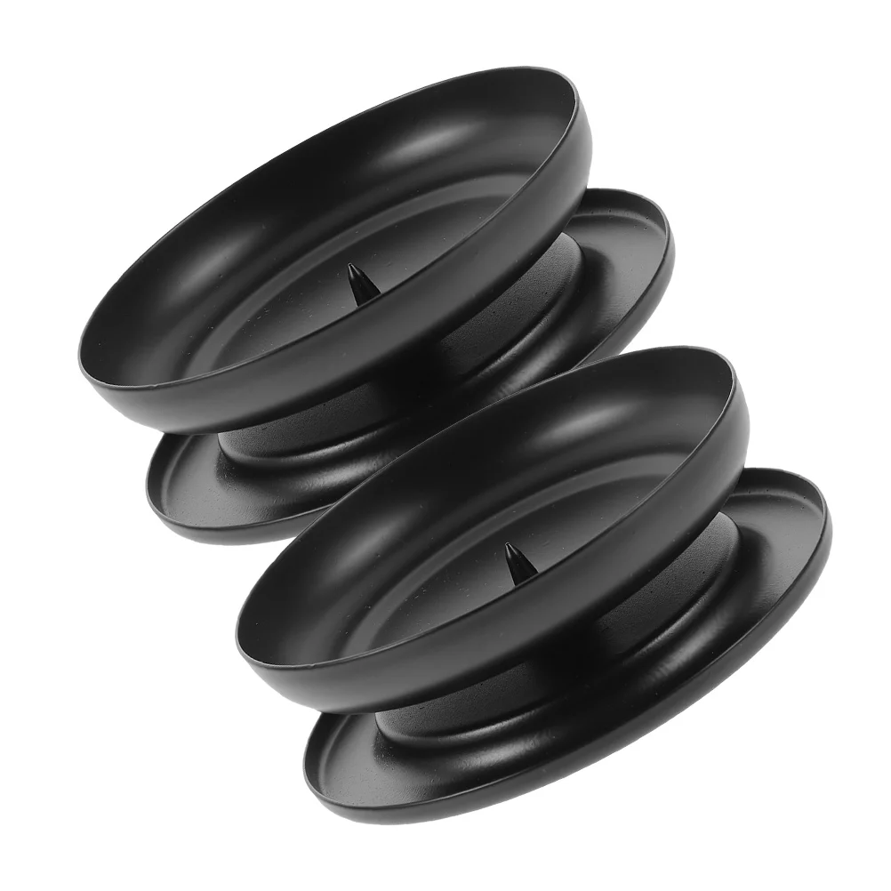 

2pcs Metal Holder Iron Plate Stand For Pillar Candles Tabletop Decor Home Wedding Party Iron Candleholders