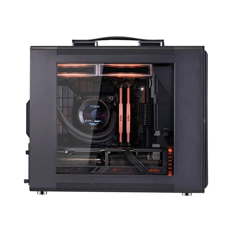 Portable carrying handle MATX computer desktop case