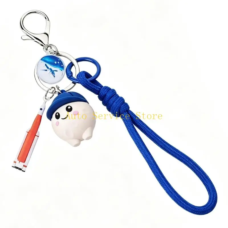 462A Program Inspired Planetary Keyring High Detail Moon Earth Keychain for Backpack Decors Or Desk Accessory
