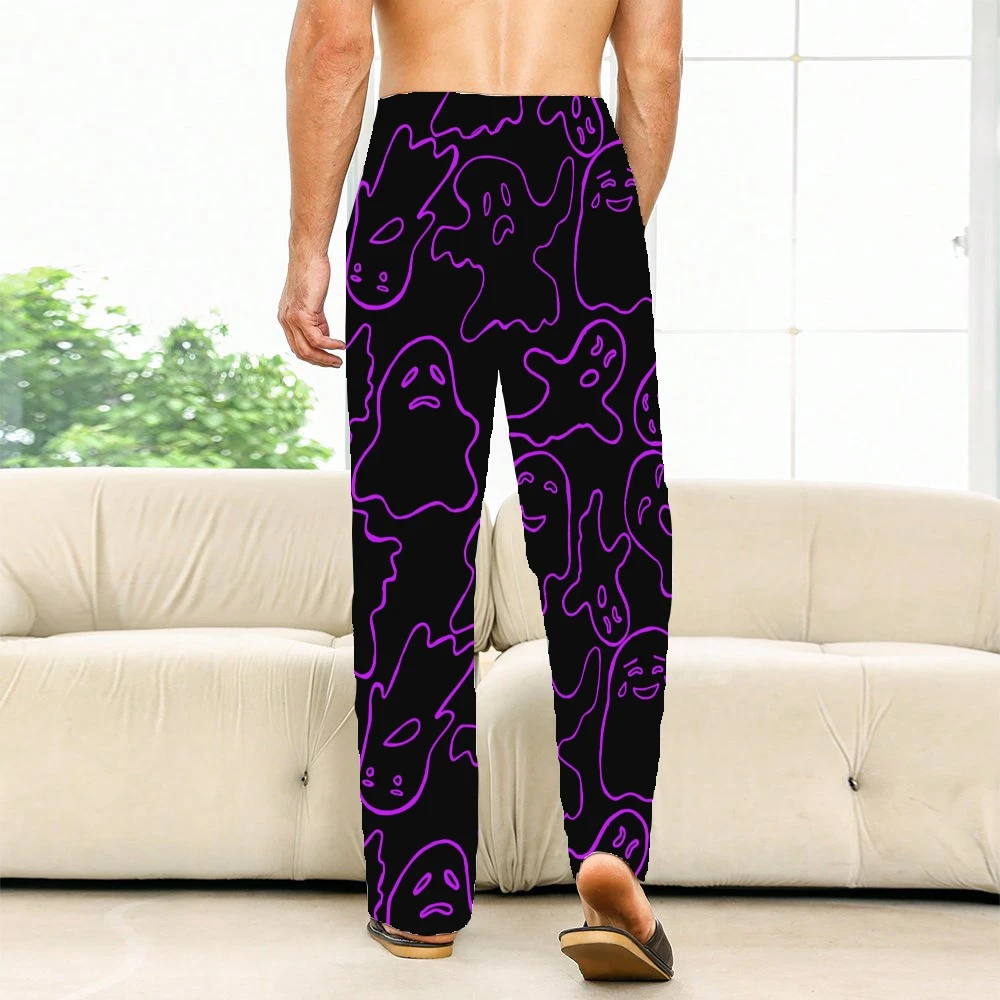 Spooky Pattern Pajama Pants Mens Womens Lounge Pants Super Soft Unisex Sleep Pajama Bottoms with Pockets Drawstring